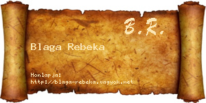 Blaga Rebeka névjegykártya